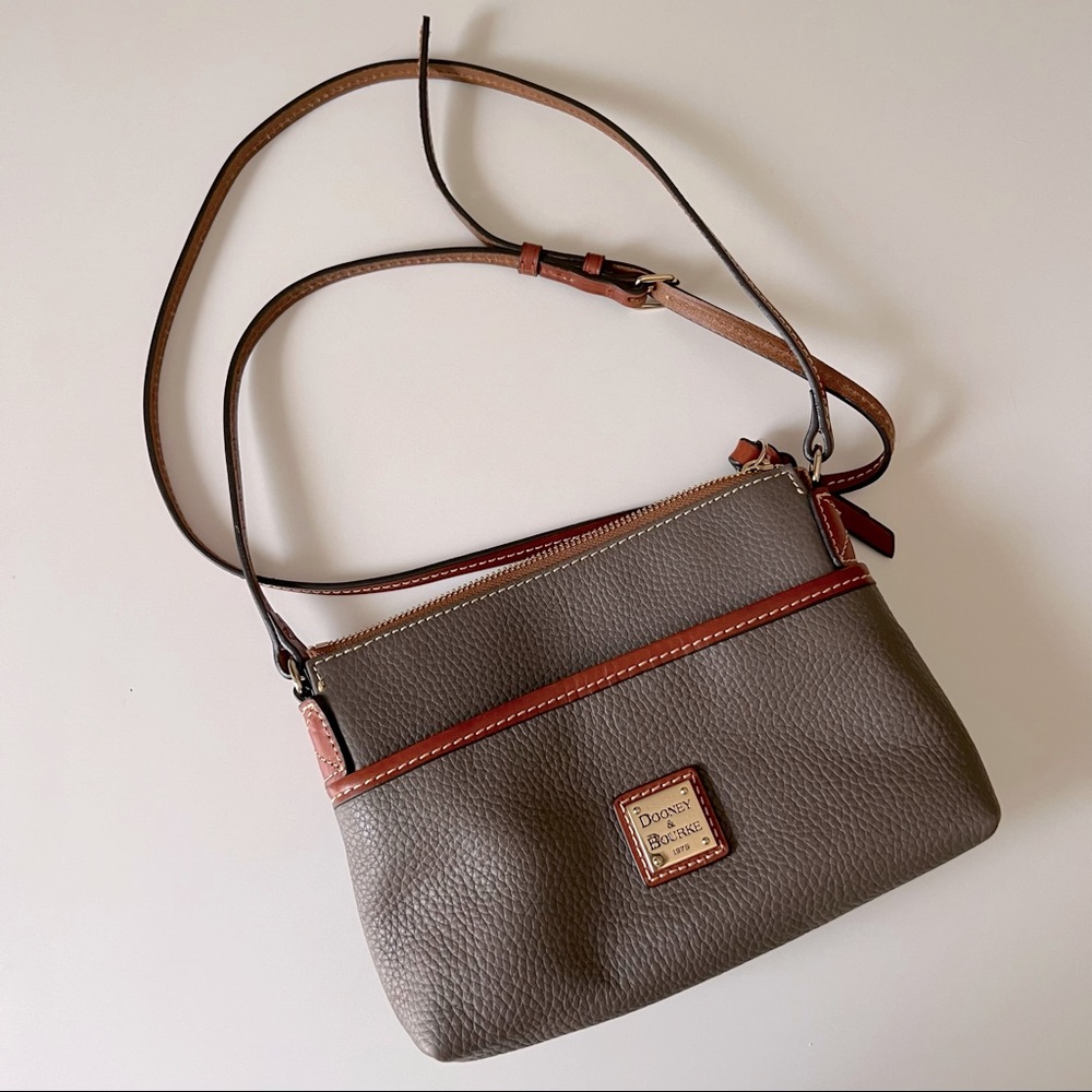 Dooney & Bourke Brown Leather Crossbody Pocket Purse - Carried Twice